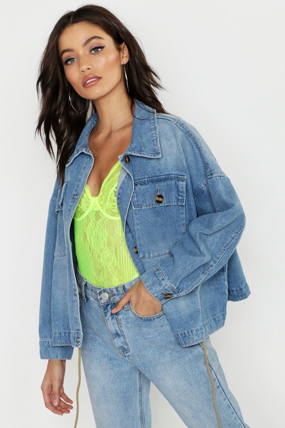 Denim Jackets Womens Oversized Denim Jackets Boohoo Uk